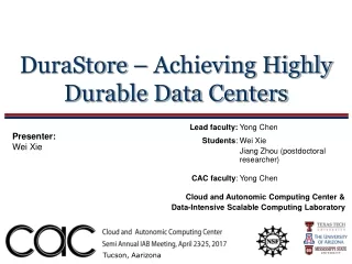 DuraStore  – Achieving Highly Durable Data Centers
