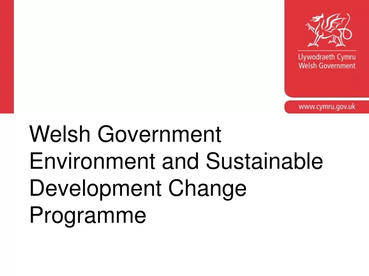 welsh government environment and sustainable