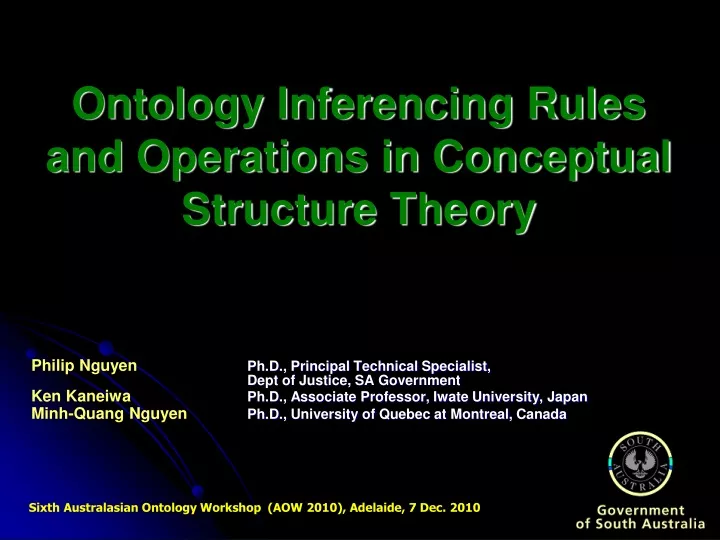ontology inferencing rules and operations in conceptual structure theory