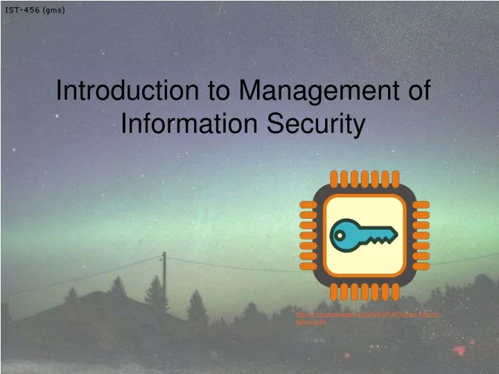 introduction to management of information security