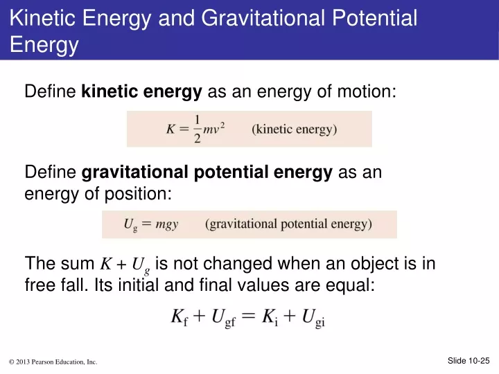 kinetic energy and gravitational potential energy