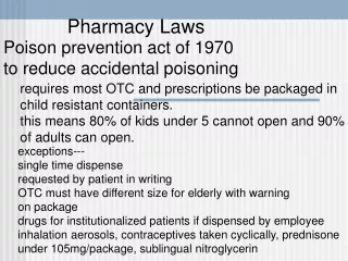 Pharmacy Laws