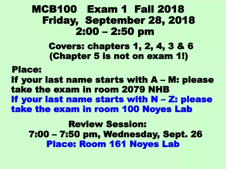mcb100 exam 1 fall 2018 friday september 28 2018