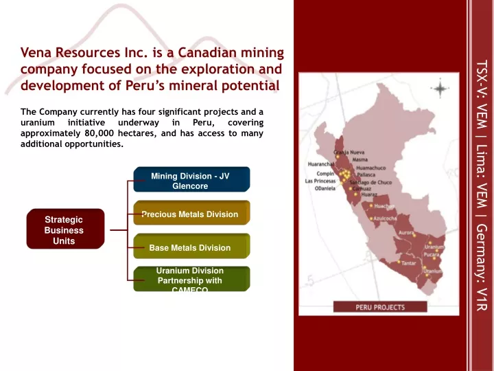 vena resources inc is a canadian mining company
