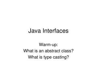 Java Interfaces