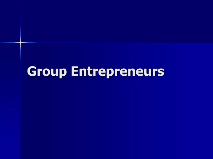 group entrepreneurs