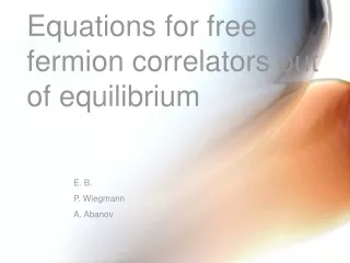 Equations for free fermion correlators out of equilibrium
