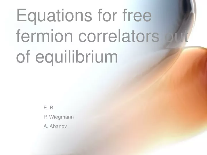 equations for free fermion correlators