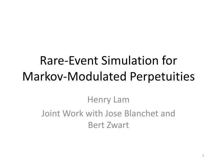 rare event simulation for markov modulated perpetuities