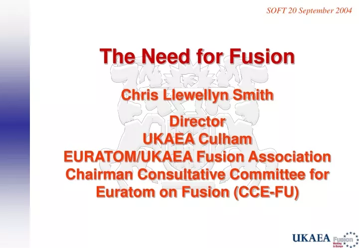 the need for fusion chris llewellyn smith