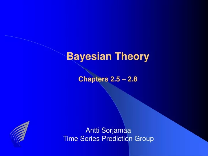 antti sorjamaa time series prediction group