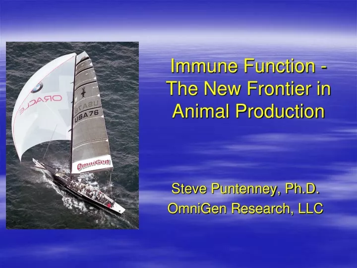 immune function the new frontier in animal production