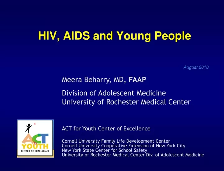 hiv aids and young people