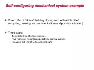 Self-configuring mechanical system example