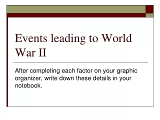 Events leading to World War II