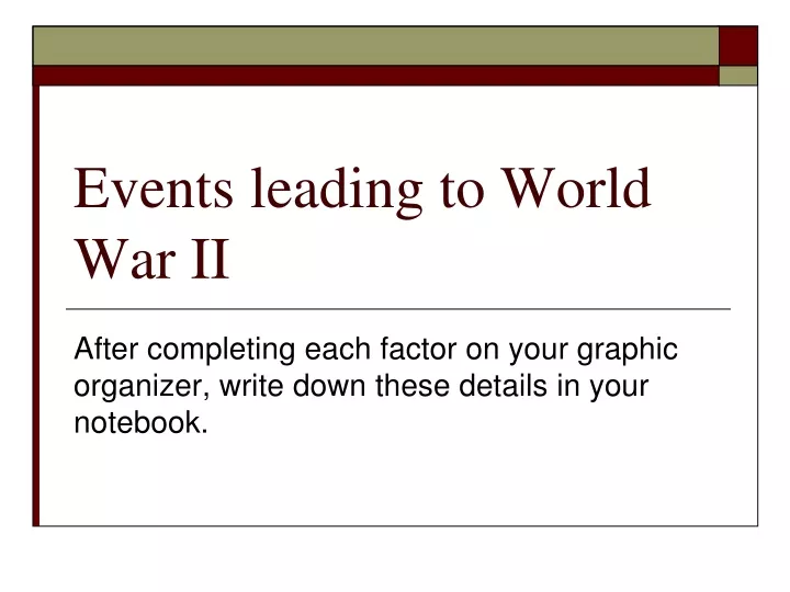 events leading to world war ii