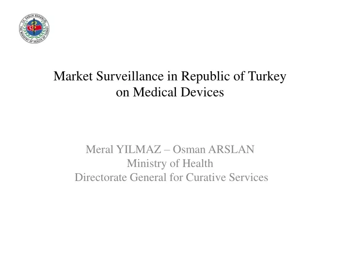 market surveillance in re p u b lic of turkey