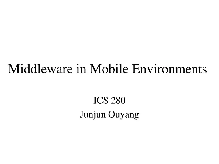 middleware in mobile environments