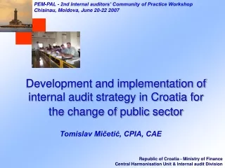 PEM-PAL  -  2nd Internal auditors’ Community of Practice Workshop