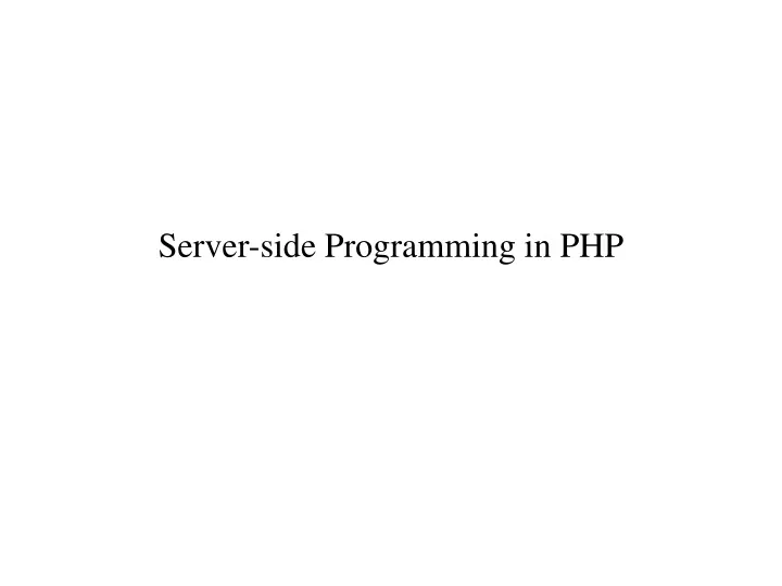 server side programming in php