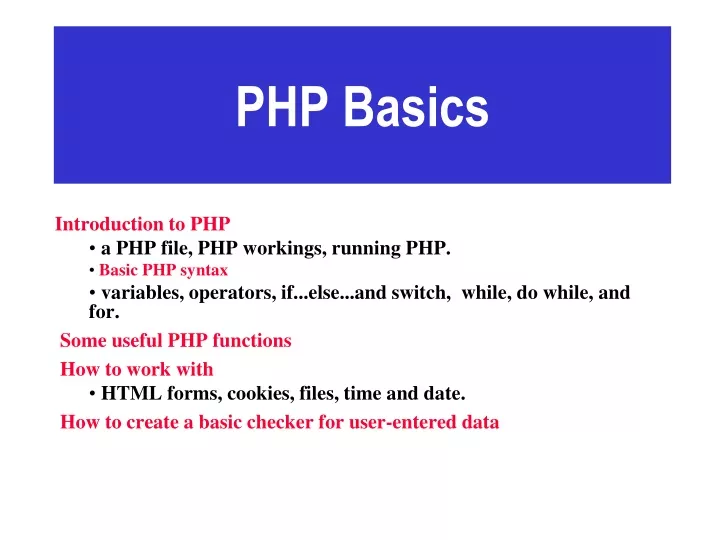 php basics