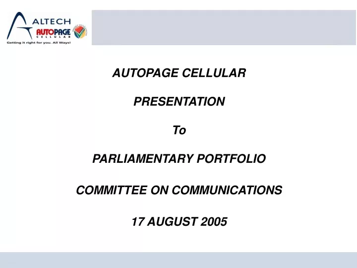 autopage cellular presentation to