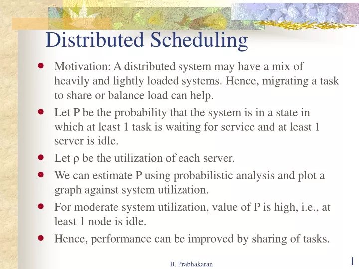 distributed scheduling