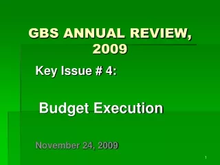 GBS ANNUAL REVIEW, 2009