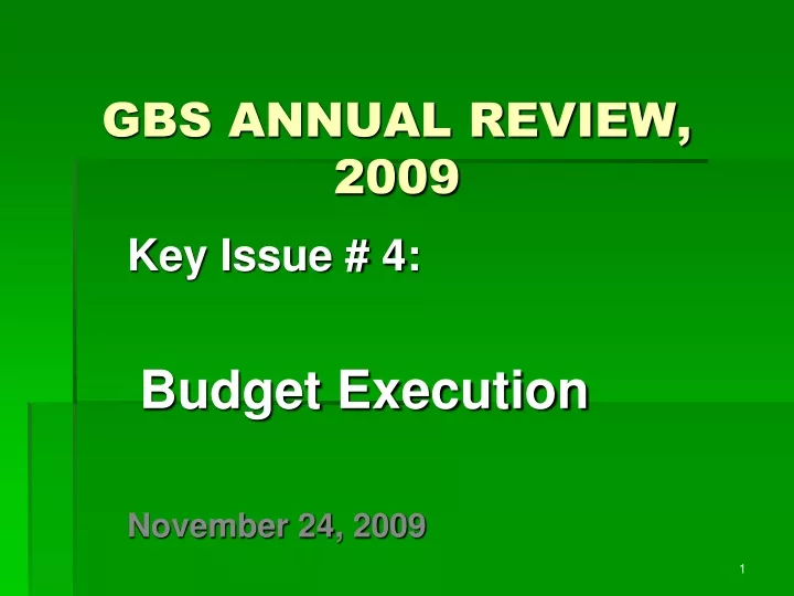 gbs annual review 2009