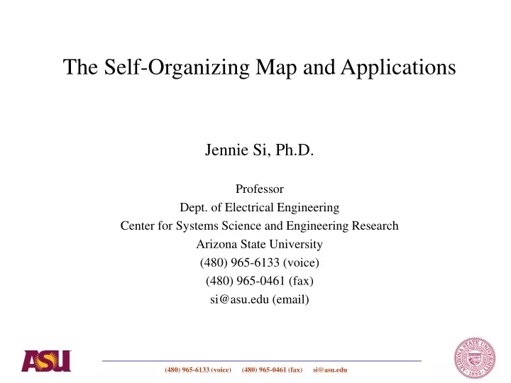 the self organizing map and applications