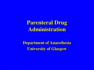Parenteral Drug Administration