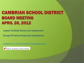 Cambrian School District Board Meeting April 26, 2012