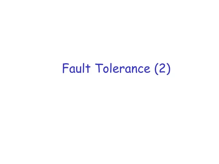 fault tolerance 2