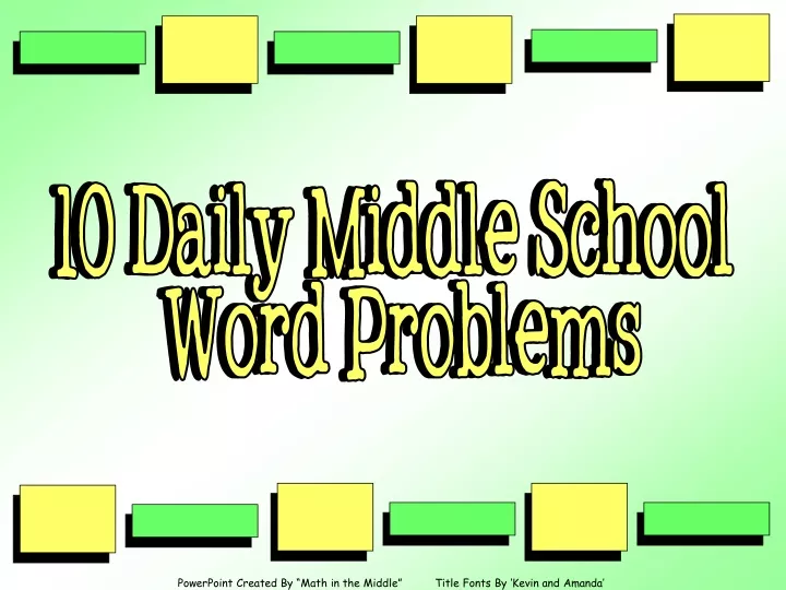 10 daily middle school word problems