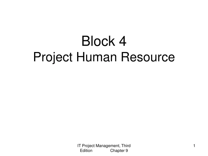 block 4 project human resource