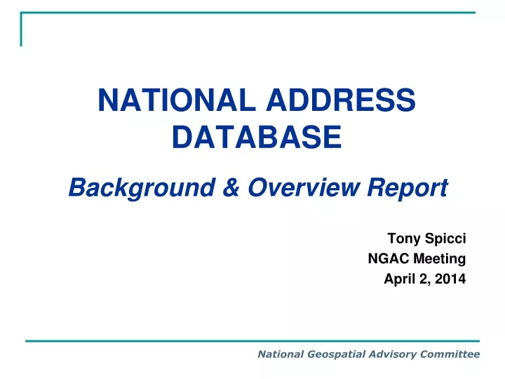 national address database