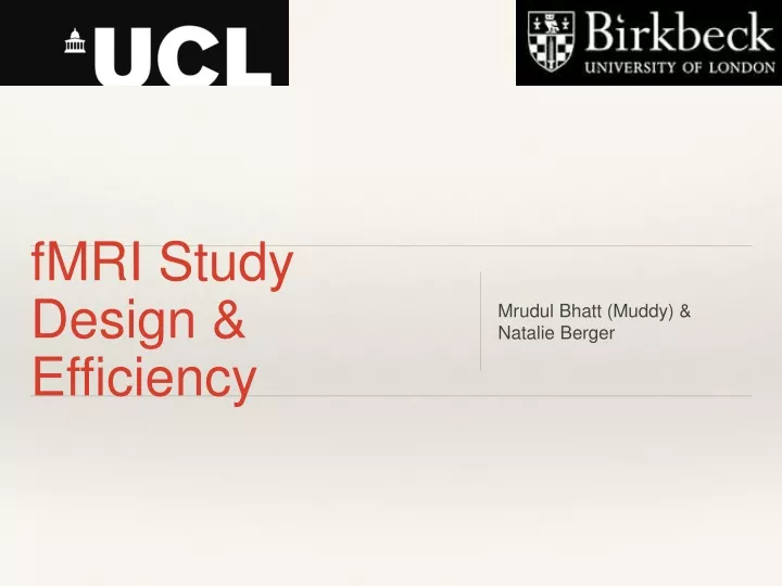 fmri study design efficiency