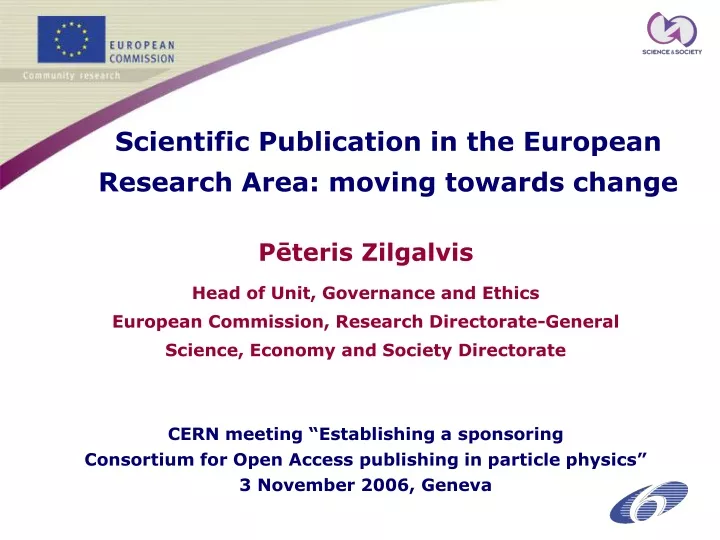 scientific publication in the european research area moving towards change