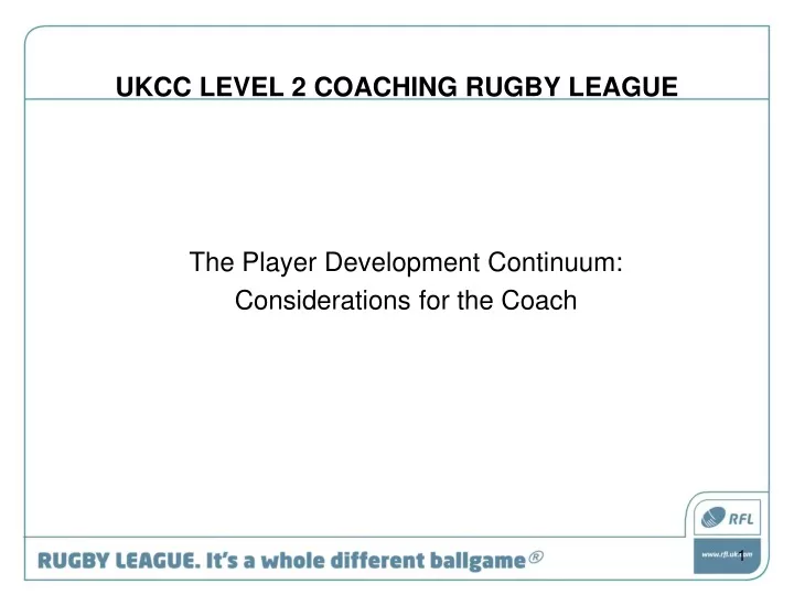 ukcc level 2 coaching rugby league