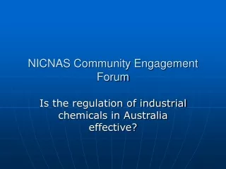 NICNAS Community Engagement Forum