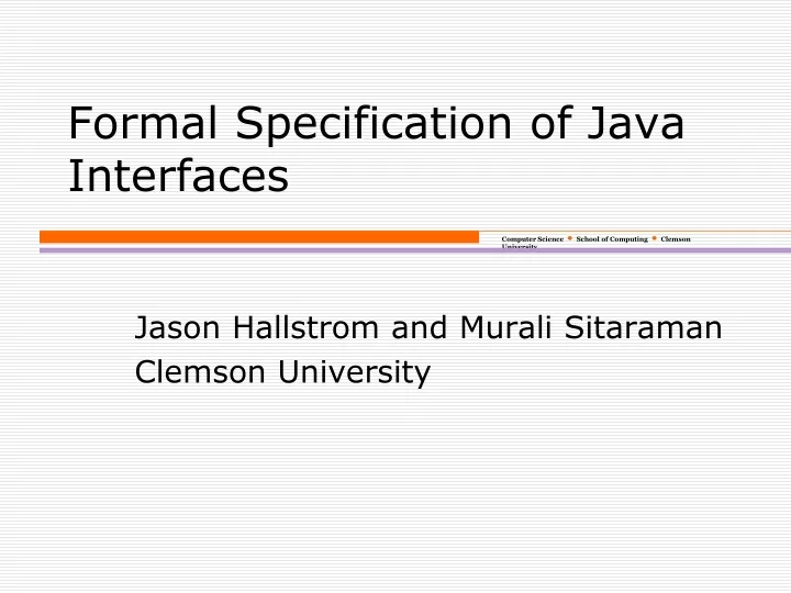 formal specification of java interfaces