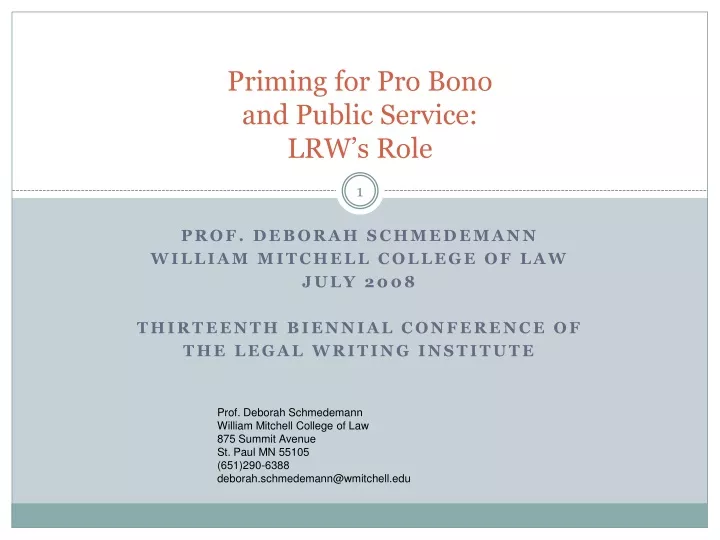 priming for pro bono and public service lrw s role