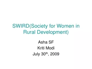 swird society for women in rural development