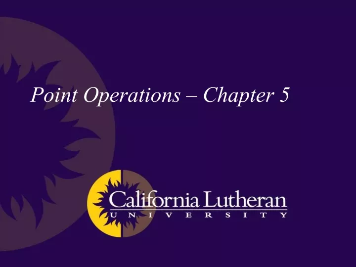 point operations chapter 5