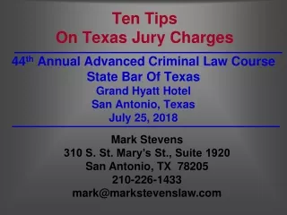 Ten Tips On Texas Jury Charges
