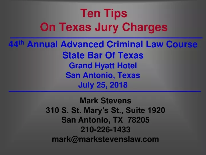 ten tips on texas jury charges
