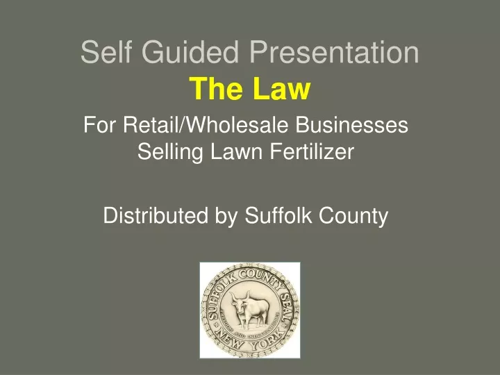 self guided presentation the law