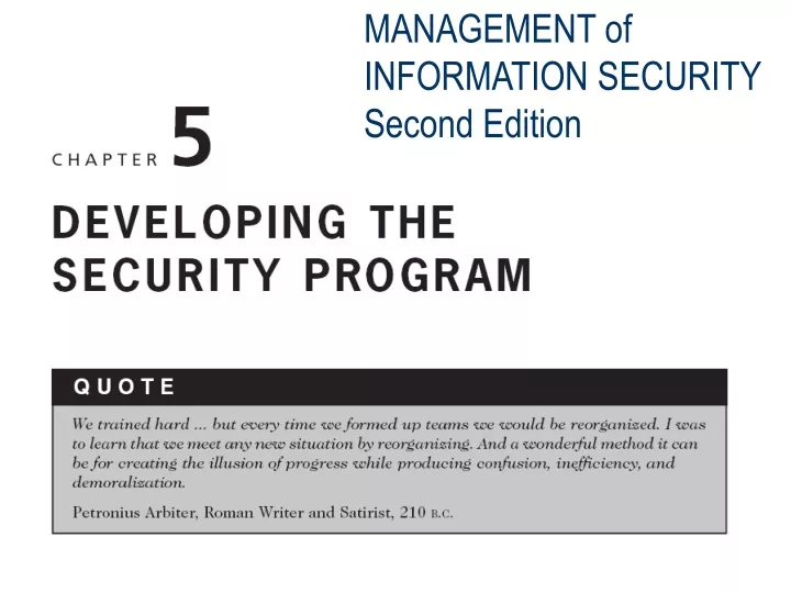 management of information security second edition