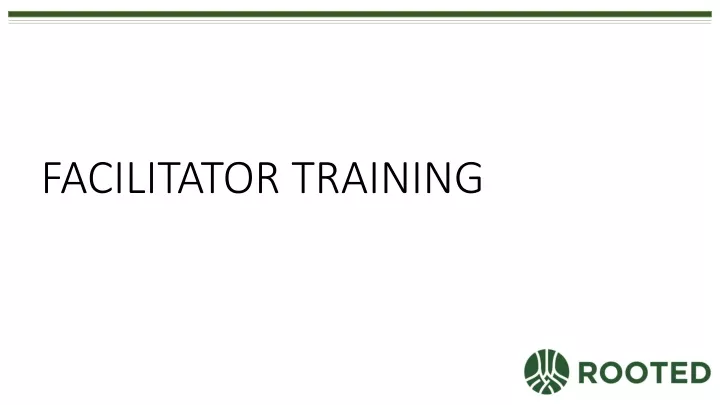 facilitator training