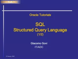 Oracle Tutorials SQL Structured Query Language (1/2)